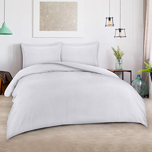 Product Cover Utopia Bedding 3 Piece Duvet Cover Set with 2 Pillow Shams (King, White)