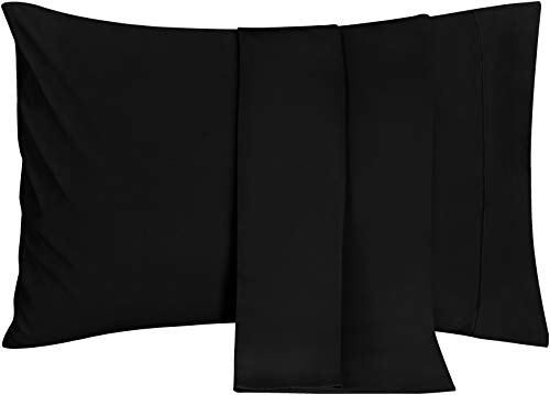 Product Cover Utopia Bedding Pillowcases - 2 Pack - Soft Brushed Microfiber Fabric- Wrinkle, Shrinkage and Fade Resistant Pillow Covers (King, Black)