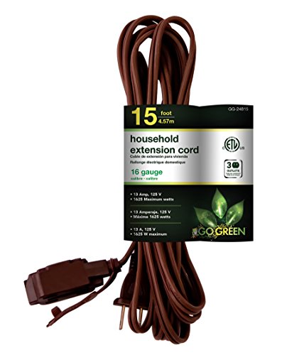 Product Cover GoGreen Power GG-24815 16/2 15' Household Extension Cord - Brown