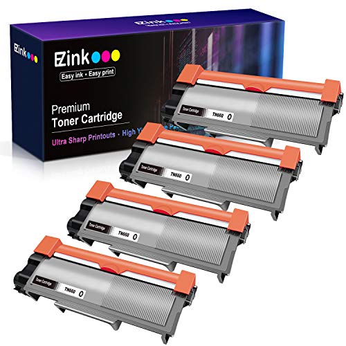 Product Cover E-Z Ink (TM) Compatible Toner Cartridge Replacement for Brother TN630 TN660 High Yield to use with HL-L2300D DCP-L2520DW DCP-L2540DW HL-L2360DW HL-L2320D HL-L2380DW MFC-L2707DW Printer(Black, 4 Pack)