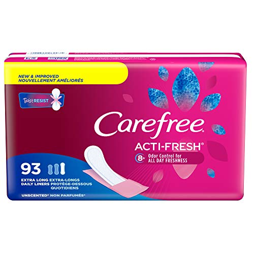 Product Cover Carefree Acti-Fresh Ultra-Thin Panty Liners, Extra Long To Go, Unscented - 93 Count