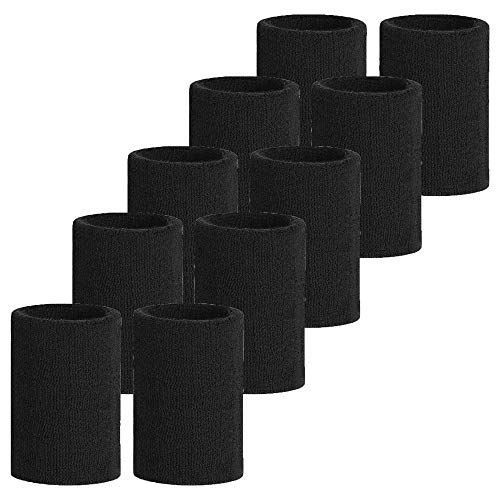 Product Cover Meta-U 5 Pairs Wholesale Black Soft Thicken Cotton Wristbands