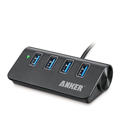 Product Cover Anker 4-Port USB 3.0 Unibody Aluminum Portable Data Hub with 2ft USB 3.0 Cable for MacBook, Mac Pro/Mini, iMac, XPS, Surface Pro, Notebook PC, USB Flash Drives, Mobile HDD and More