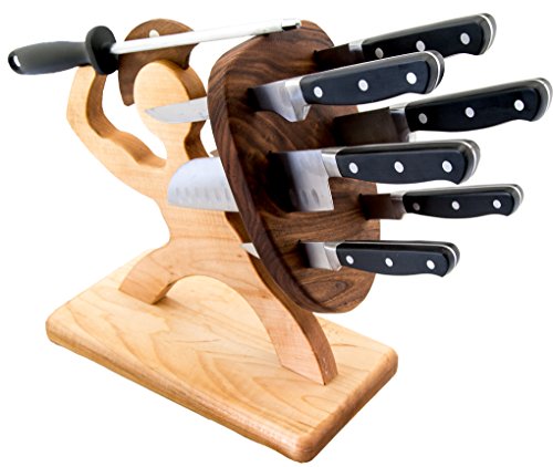 Product Cover Special Edition Handmade Spartan Knife Block - American Maple and Walnut - (No Knives)