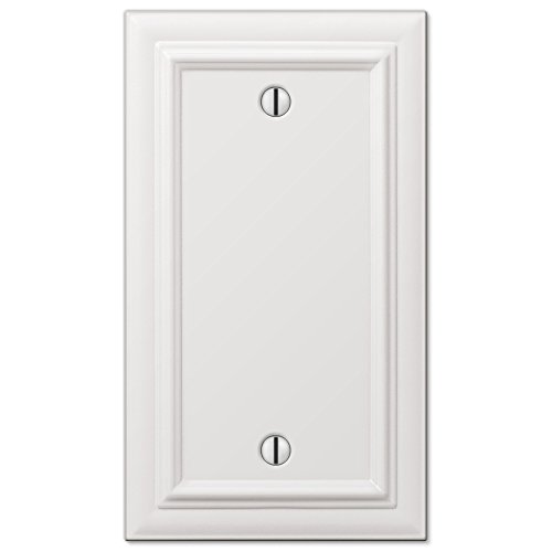 Product Cover Amerelle Continental Single Blank Cast Metal Wallplate in White