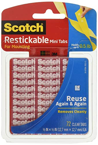 Product Cover Scotch MMMR103B Restickable Tabs, 0.5 Inch Squares, 72 Tabs, 2-Pack
