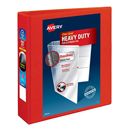 Product Cover Avery Heavy Duty View Binders with One Touch EZD(TM) Ring, Holds 8-1/2 Inch x 11 Inch Paper, 2 Inch Ring, Red (79225)