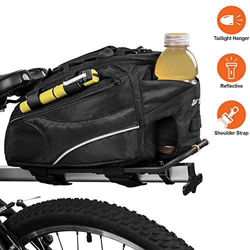 Product Cover BV Bike Commuter Carrier Trunk Bag with Velcro Pump Attachment, Small Water Bottle Pocket & Shoulder Strap