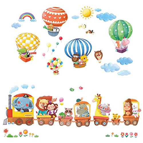 Product Cover Decowall, DM-1406, Animal Train and Hot Air Balloons Wall Stickers