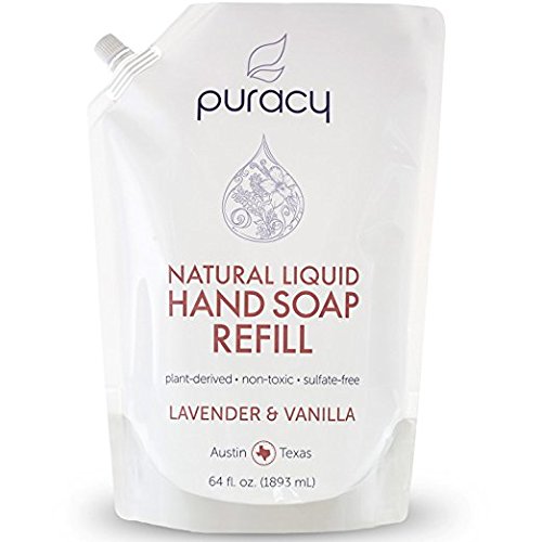 Product Cover Puracy Natural Liquid Hand Soap Refill, Sulfate-Free Hand Wash Gel Refill, Lavender and Vanilla, 64 Fluid Ounce Pouch
