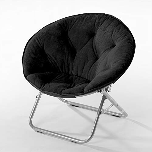 Product Cover Urban Shop Faux Fur Saucer Chair with Metal Frame, One Size, Black