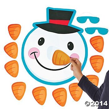 Product Cover Pin The Nose on The Snowman Christmas Holiday Party Game with Blindfold & Instructions
