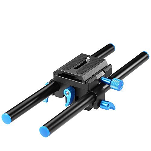 Product Cover Neewer Universal Aluminum 15mm Rail Rod Support System High Riser DSLR Camera Mount Baseplate 9.8