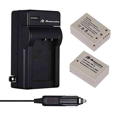 Product Cover Powerextra 2 Pack Replacement Canon NB-7L 1600mAh 7.4V Battery and Charger for Canon PowerShot G10 G11 G12 SX30 is Digital Camera