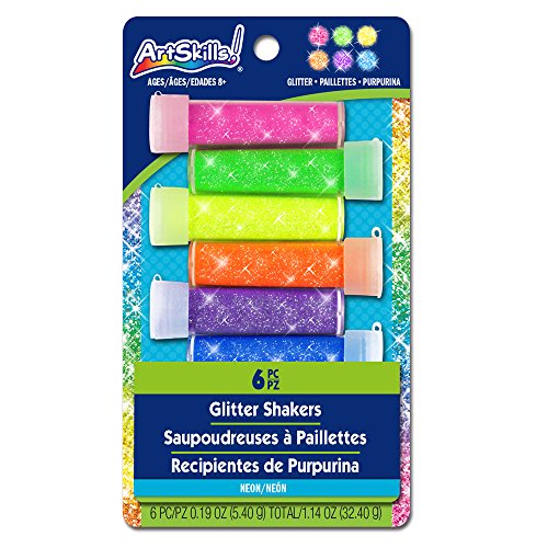 Product Cover ArtSkills Neon Glitter Shaker Set, Arts and Crafts Supplies, Ultra-Fine and Bright Craft Glitter.19oz Each, Assorted Colors, 6-Count (PA-1893)