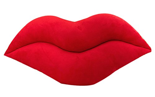 Product Cover Coxeer 21 X 12 Inch Throw Pillows Red Lip Shape Pillow Soft Pillow with Cushion