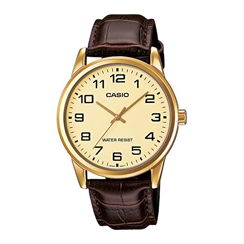 Product Cover Casio Men's Mtp-v001gl-9b Quartz Watch with Genuine Leather