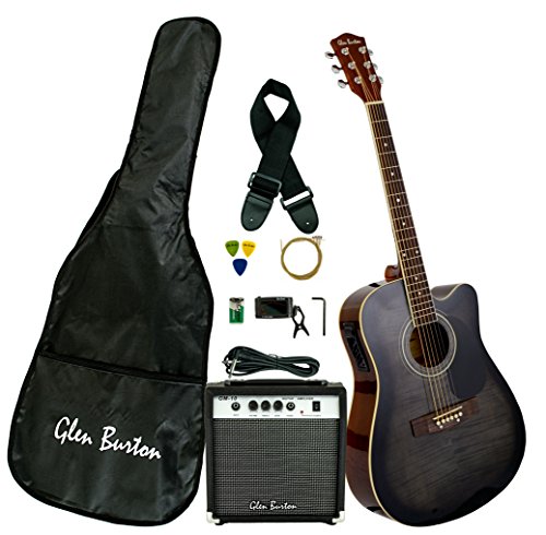 Product Cover Glen Burton GA204BCO-BK Acoustic Electric Cutaway Guitar, Black