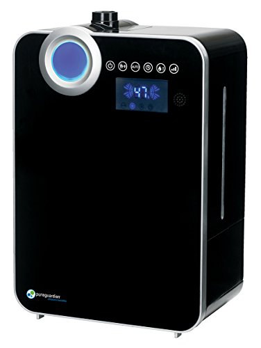 Product Cover Pure Guardian H8000B Ultrasonic Warm and Cool Mist Humidifier, Extension Wand, 120 Hrs. Run Time, 2 Gal. Tank , 500 Sq. Ft. Coverage, Large Rooms, Quiet, Filter Free, Treated Tank Resists Mold