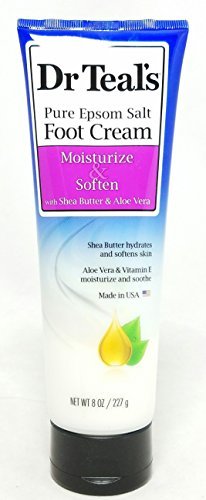 Product Cover Dr. Teals Pure Epsom Salt Foot Cream, Moisturize & Soften, 8 oz Per Tube (6 Tubes)