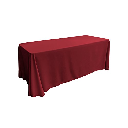 Product Cover LA Linen Polyester Poplin Rectangular Tablecloth, 90 by 156-Inch, Cranberry