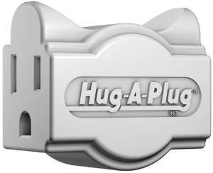 Product Cover Hug-A-Plug Grounded Right Angle Adapter Plug - White [15a 125v Current Tap]