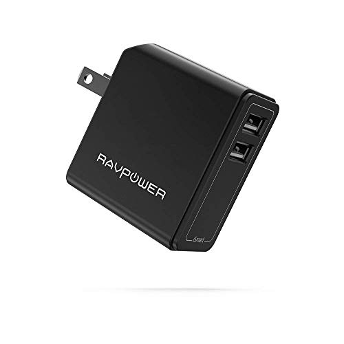 Product Cover RAVPower 24W/DUAL 2.4A Foldable Plug Dual USB Travel Charger / Wall Charger iSmart for iPhone 6 plus, 6, 5s, 5c, 5; Samsung Galaxy S5, S4, S3, Note 3, 2; iPad 5,4,3,Air, mini; ipod Touch, nano; LG G2; Nexus 5, 7; Motorola Dr