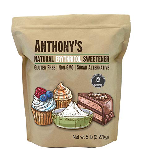 Product Cover Anthony's Erythritol Granules, 5lbs, Non GMO, Natural Sweetener, Keto & Paleo Friendly