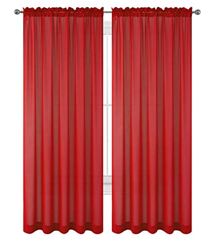 Product Cover Sheer Voile Window Elegance Curtains for Bedroom & Kitchen, 57