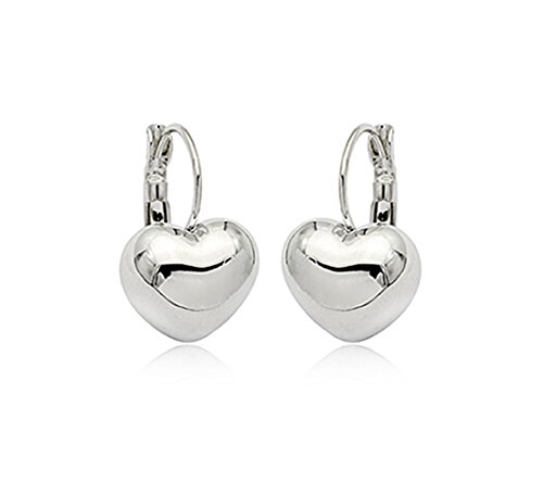 Product Cover Simple Smooth Heart Leverback Earrings Fashion Jewelry for Women