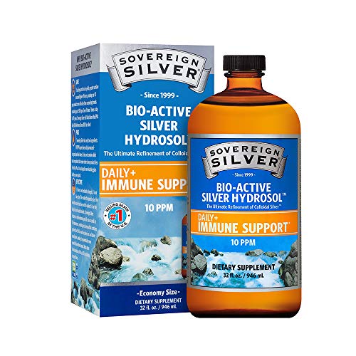 Product Cover Sovereign Silver Bio-Active Silver Hydrosol for Immune Support* - 32 Fl Oz - The Ultimate Refinement of Colloidal Silver - Safe*, Pure and Effective* - Premium Silver Supplement - Family Size