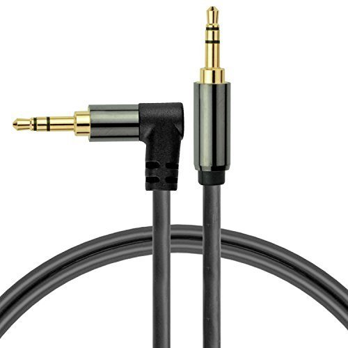 Product Cover Mediabridge 3.5mm Male To Male Right Angle Stereo Audio Cable (12 Feet) - 90Â° Connector For Flush Connections - Step Down Design for iPhone, iPod, Smartphone, Tablet and MP3 Cases