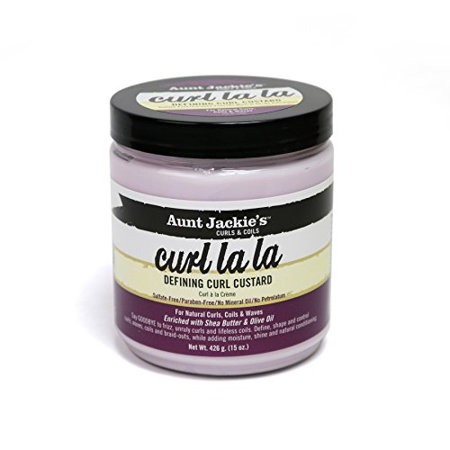 Product Cover Aunt Jackie's Curl La La, Lightweight Curl Defining Custard, Creates Long Lasting Curly Hair with Mega-moisture Humectants, Enriched with Shea Butter and Olive Oil, 15 Ounce Jar