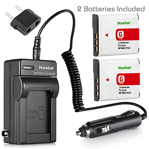 Product Cover Kastar Battery (2-Pack) and Charger for Sony NP-BG1, NP-FG1 and Cyber-shot DSC-W120, W220, W150, DSC-H3, DSC-H7, DSC-H9, DSC-H10, DSC-H20, DSC-H50, DSC-H55, DSC-H70, DSC-HX5V, HX7V, HX9V, HX10V, HX30V