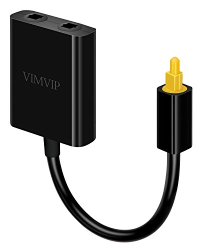Product Cover Optical Cable Splitter, VIMVIP Toslink Digital Fiber Optical Audio Splitter 2 Way in/Out Optical Splitter Adapter(Black)
