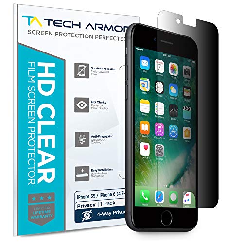 Product Cover iPhone 6 Privacy Screen Protector, Tech Armor 4Way 360 Degree Privacy Apple iPhone 6S / iPhone 6 (4.7-inch) Film Screen Protector [1-Pack]
