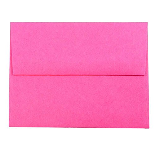 Product Cover JAM PAPER A2 Colored Invitation Envelopes - 4 3/8 x 5 3/4 - Ultra Fuchsia Hot Pink - 50/Pack