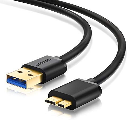Product Cover Ugreen Gold Plated USB 3.0 A Male to Micro B Male Adapter Cable, Supper Speed Data Sync Charger Charging Cable Cord, for Samsung Galaxy S5 Note 3 | Galaxy Note Pro 12.2 /Tab Pro 12.2 | Nokia Lumia 2520 Tablet etc 3ft/1m