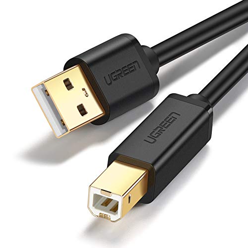 Product Cover UGREEN USB Printer Cable USB 2.0 Type A Male to Type B Male Printer Scanner Cable Cord High Speed for Brother, HP, Canon, Lexmark, Epson, Dell, Xerox, Samsung etc and Piano, DAC (5 Feet)