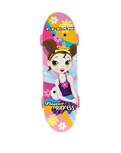 Product Cover Titan Flower Princess Complete Skateboard for Girls (5+ Ages), 17-Inch, Pink