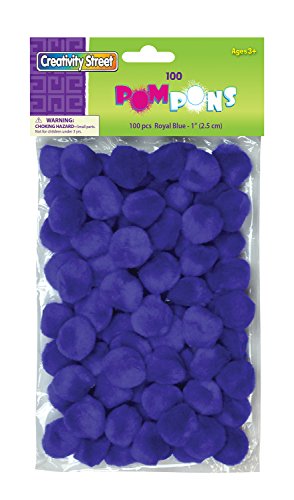 Product Cover Creativity Street Pom Pons 100-Piece x 1 Inch, Royal Blue