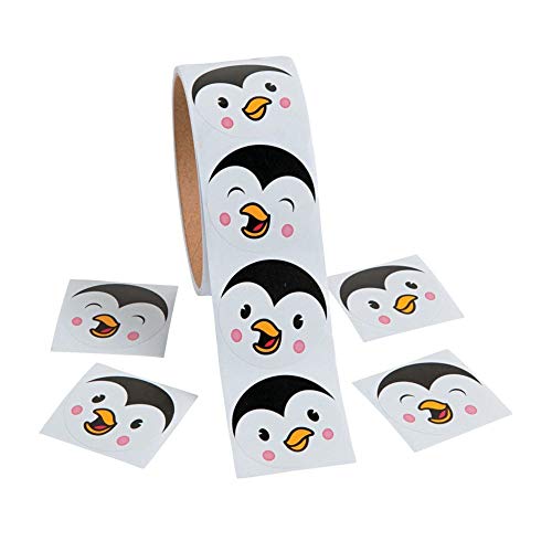 Product Cover Fun Express - Penguin Face Roll Stickers for Winter - Stationery - Stickers - Stickers - Roll - Winter - 1 Piece
