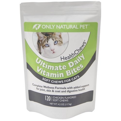 Product Cover Only Natural Pet All-Natural Feline Holistic Ultimate Daily Multi-Vitamin Plus Cat Formula Essential Vitamins and Minerals Pet Supplement - 120 Soft Chew, A 30 Day Supply