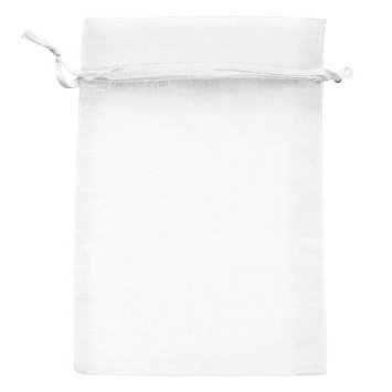 Product Cover AIEDE 50pcs 6x9 Inches Sheer White Organza Drawstring Pouches Gift Bags Jewelry Holder (White)