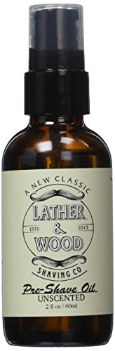 Product Cover Lather Wood Shaving Co 2 oz, Unscented: Best Pre-Shave Oil, Unscented, Premium Shaving Oil for Effortless Smooth Irritation-free Shave. 2 Oz