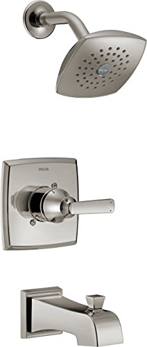 Product Cover DELTA (FAUCETS) Ashlyn 14 Series Single-Function Tub and Shower Trim Kit with Single-Spray Touch-Clean Shower Head, Stainless T14464-SS (Valve Not Included)