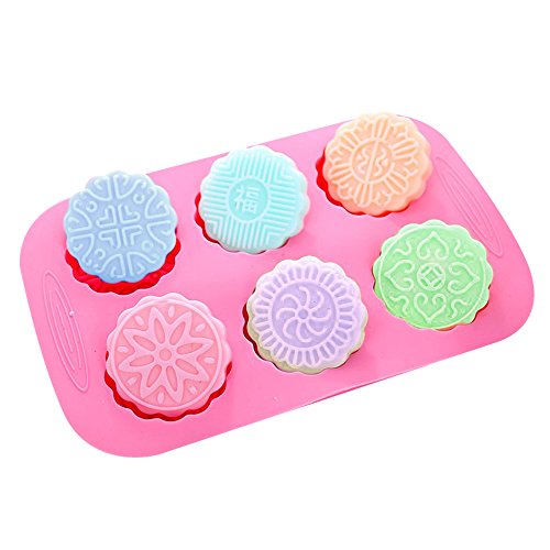 Product Cover X-Haibei 6-cavity Round Mooncake Chocolate Muffin Soap Cookies Silicone Mold
