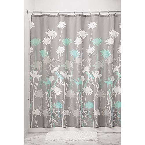 Product Cover InterDesign Daizy Shower Curtain, Gray and Mint, 72 x 72-Inch