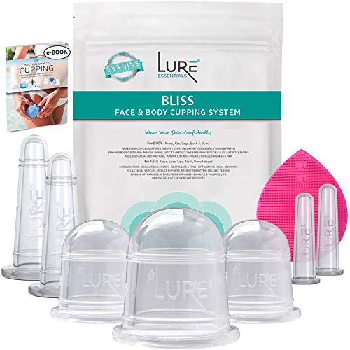 Product Cover Bliss Face and Body Cupping Therapy Set - Includes Facial Cups for Cupping and Anti-Cellulite Cups - Release Fascia, Lymphatic Drainage, Natural Pain Relief