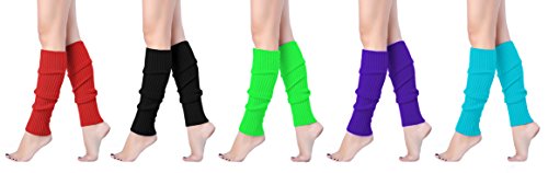 Product Cover V28 Women Juniors 80s Eighty's Ribbed Leg Warmers for Party Sports